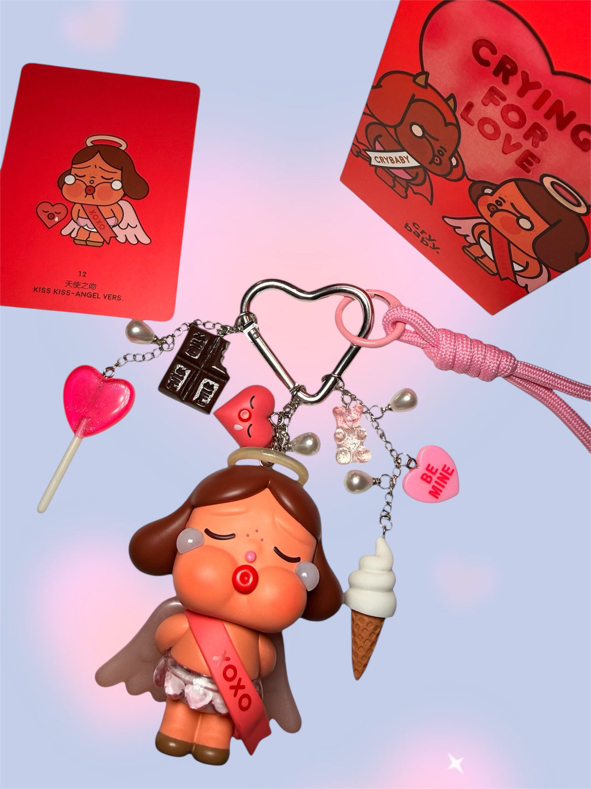 Pop Mart Crybaby – “Kiss Kiss Angel” Keychain 👼💋