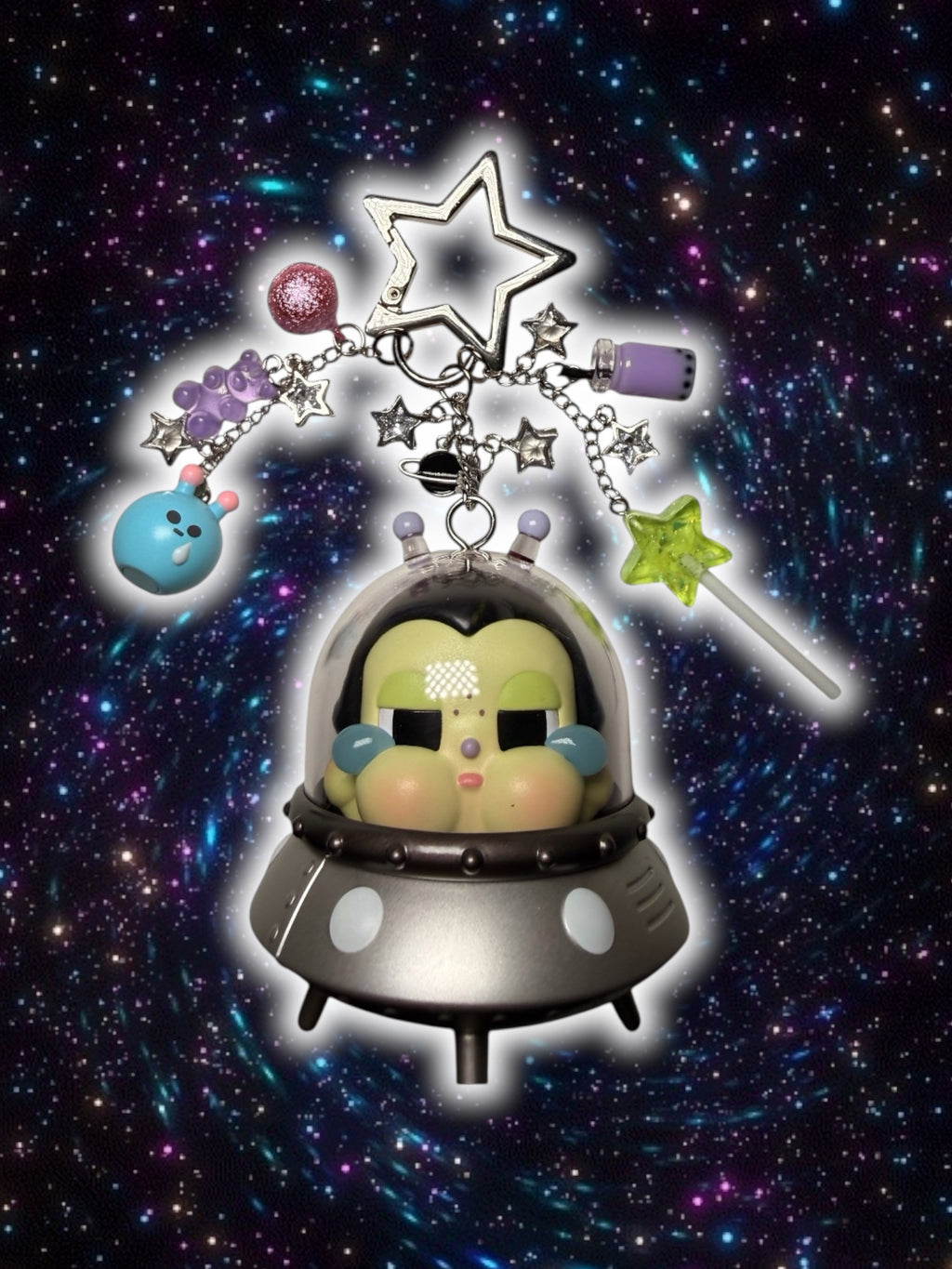 Pop Mart Crybaby Crying To The Moon Series- “THE MOON TRAVELLER”💜🌙👽🛸💚