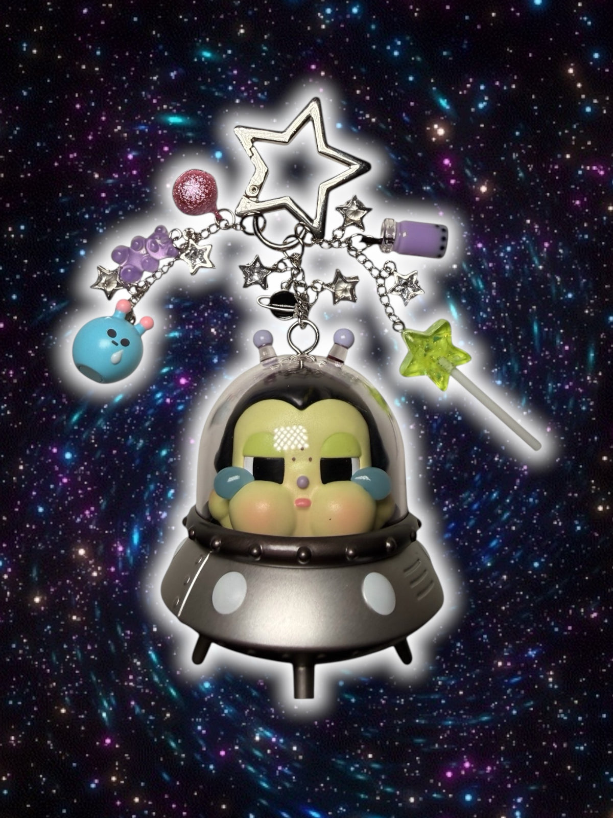 Pop Mart Crybaby Crying To The Moon Series- “THE MOON TRAVELLER”💜🌙👽🛸💚